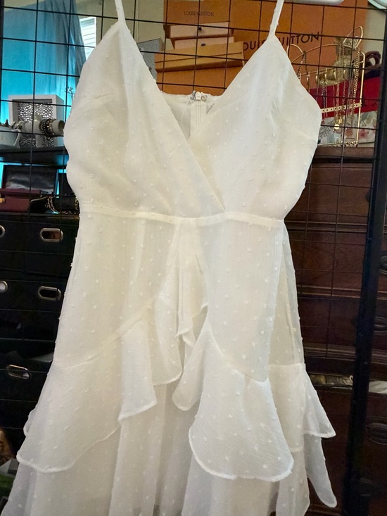 Hello Molly Dresses & Skirts - Hello Molly White Swiss Dot Ruffle Maxi Dress